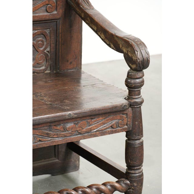 Antique English Wainscott Chair, 1700s For Sale - Image 14 of 16