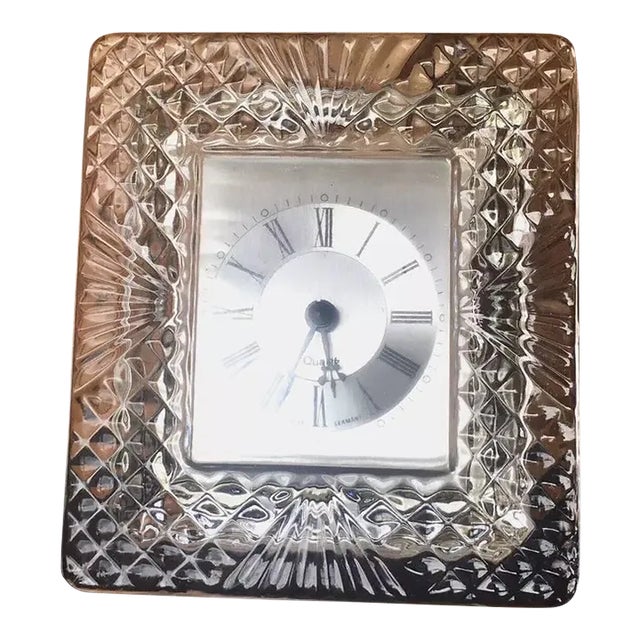Vintage Godinger Crystal Square Clock For Sale