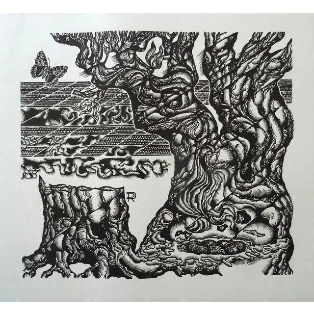 Dainis Rozkalns, Tree of Life, 1982, Linocut For Sale - Image 6 of 6