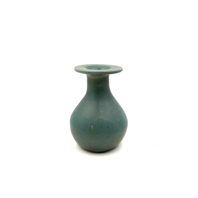 Ceramic Midcentury Light Blue Ceramic Vase, France 1960s For Sale - Image 7 of 12