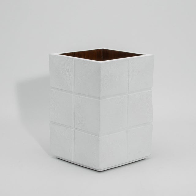 2020s Waste Bin in White Shagreen by R&y Augousti For Sale - Image 5 of 7