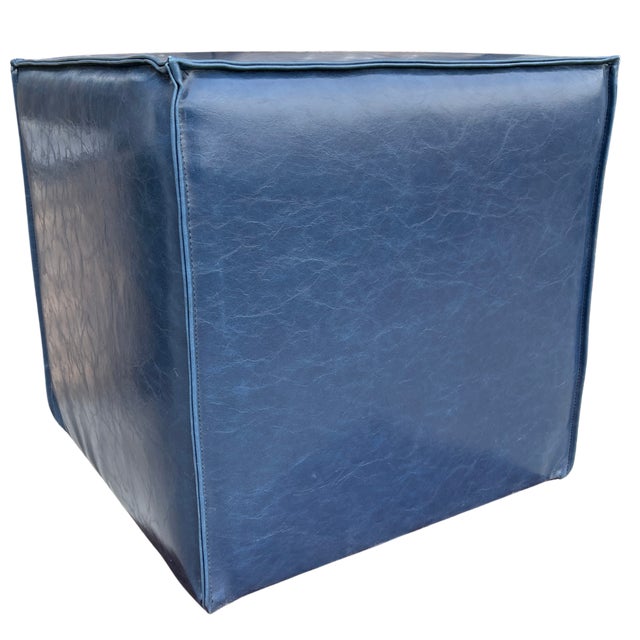 Custom-made Curated Kravet cube ottoman (2 available). These ottomans are showroom new and have never been used. Versatile...