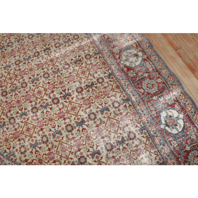 Shabby Chic Early 20th Century Worn Tabriz Room Size Rug - 9'6" x 13'6" For Sale - Image 3 of 11
