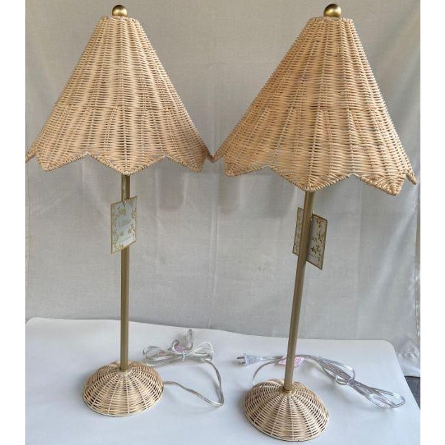 Lillian August Rattan Table Lamps a Pair Chairish