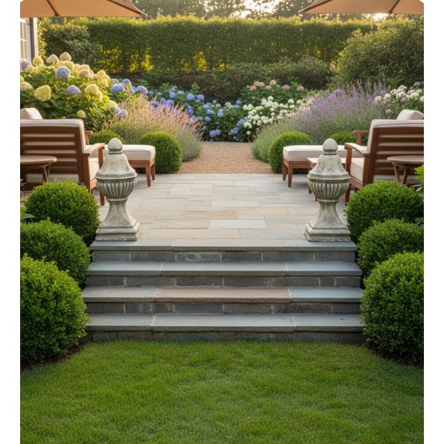 Stone Pair of Large Vintage Weathered Garden Finials For Sale - Image 7 of 7