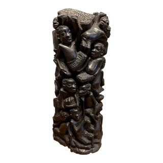 Vintage Hand-Carved Makonde Family Tree of Life Sculpture For Sale
