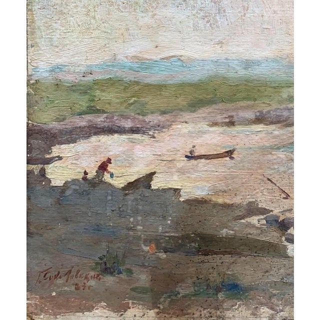 1960s Vintage Impressionist River Oil Painting, Ukrainian Art, 1963 35-29 For Sale - Image 5 of 6