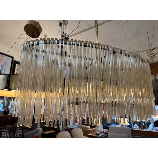 2010s Ethan Allen Orchard Midcentury Brass Chandelier For Sale - Image 5 of 12