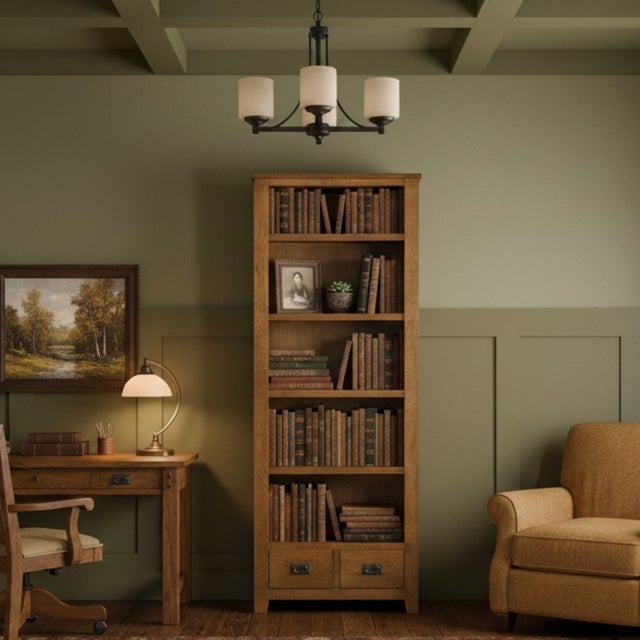 Mission Quarter Sawn Oak Open Shelf Bookcase - Walnut For Sale - Image 9 of 10