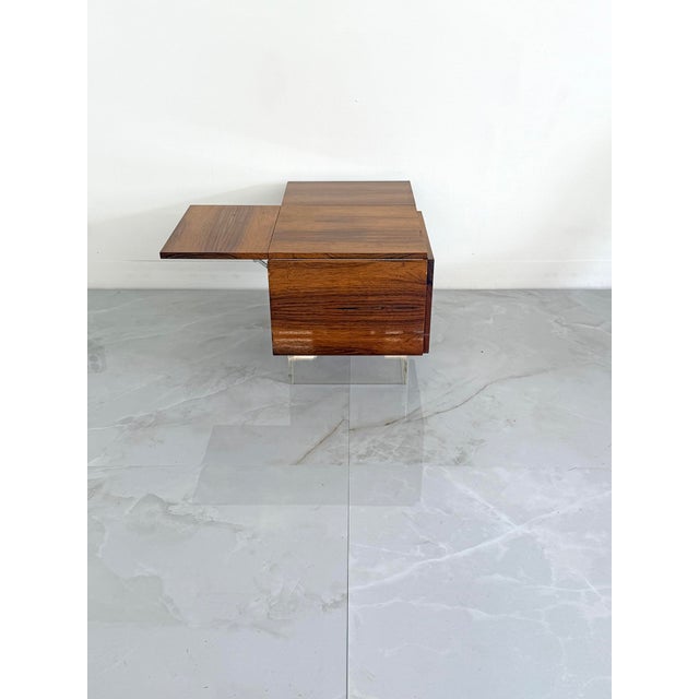 Mid-Century Modern Rare Rosewood & Lucite Tic-Tac-Toe Expandable Coffee Table by Vladimir Kagan For Sale - Image 3 of 11