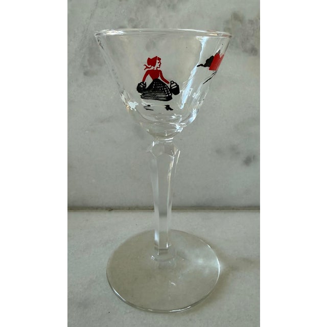 Mid 20th Century Mid 20th Century Down on the Farm Cordial Glasses by Libbey - Set of 4 For Sale - Image 5 of 10