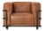 Crafters and Weavers Henry Industrial Modern Leather Arm Chair For Sale