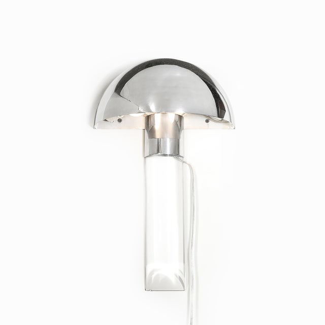 A refined Mid-Century Modernist mushroom sconce designed by the renowned Karl Springer, American, circa 1970. This iconic...