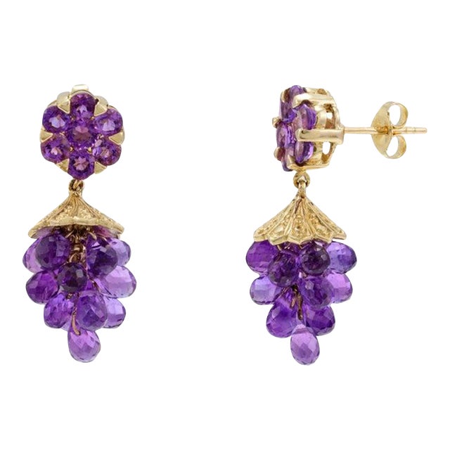 Statement Earrings in Amethyst, a Pair For Sale