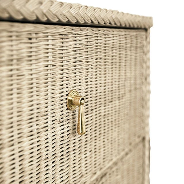 Matthew Izzo Home Abigail Two Drawer Rattan Side Table | Chairish