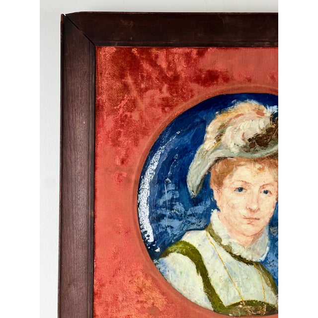 Mid 19th Century Antique Pair Framed Portrait Plates by Haviland Co Limoges France C. Mid 19th Century For Sale - Image 5 of 17