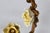 Gold Italian Gilded Tole Porcelain Yellow Roses Leaf Vine Marble Base Table Accent Lamp Vintage Mid-Century For Sale - Image 8 of 17