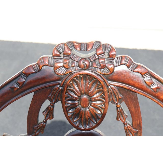 12 Adams Style Carved Mahogany Dining Chairs C. 1960's For Sale In Philadelphia - Image 6 of 15