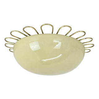 Large Modernist Art Deco Metal Plafoniere Wall Light by Gio Ponti, France, 1920s For Sale