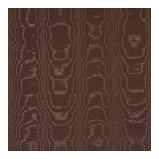 Sample - Schumacher Washington Moiré Fabric In Brown For Sale