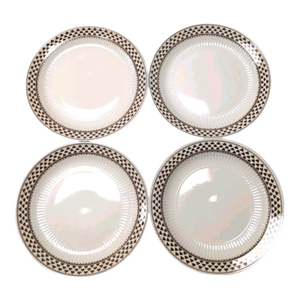 Vintage Adams Sharon Ironstone Replacement Dinner Plates Shamrocks 10 in 25.5 Cm Retired Pattern - Set of 4