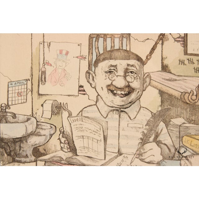 Charles Bragg 'Tax Attorney' Limited Edition Etching, Custom Framed For Sale - Image 10 of 13