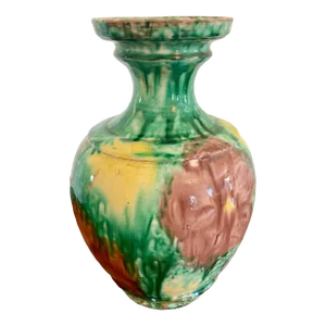 Mid-Century Oaxaca Drip Glaze Vase