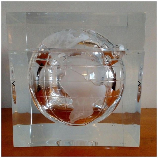 1970s Vintage Alessandro Albrizzi Globe Lucite Ice Bucket Chairish