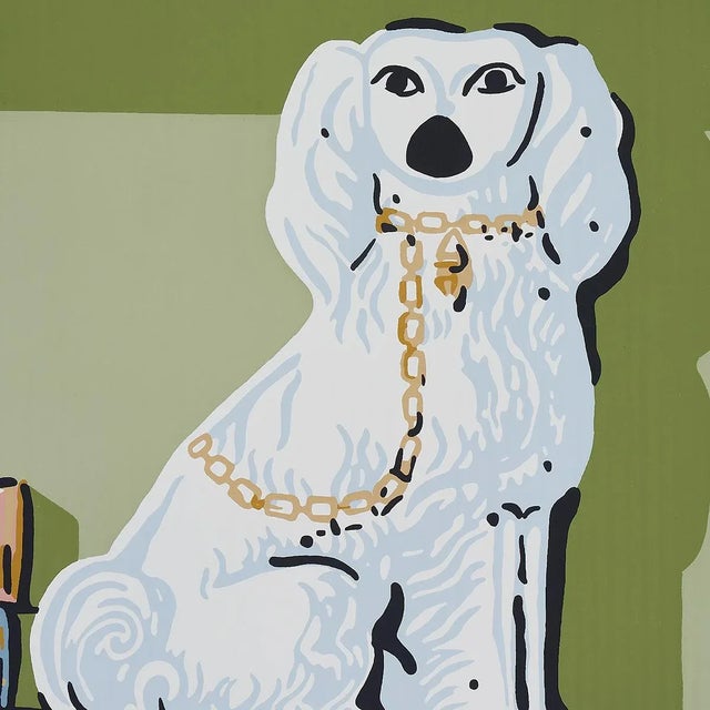 Modern Sample - Schumacher Natalie's Library Wallpaper in Celadon For Sale - Image 3 of 4