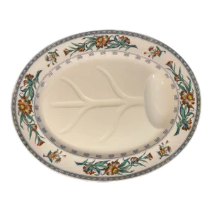 Large English Antique Meat Platter in the Carnation Pattern by Hope and Carter
