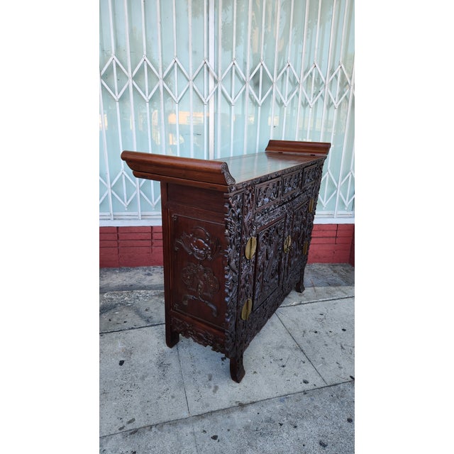 Antique Head Carved Wood Cabinet For Sale - Image 9 of 12