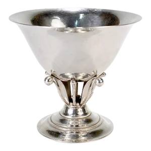 Art Deco Period Georg Jensen Sterling Silver Footed Bowl by Johan Rohde