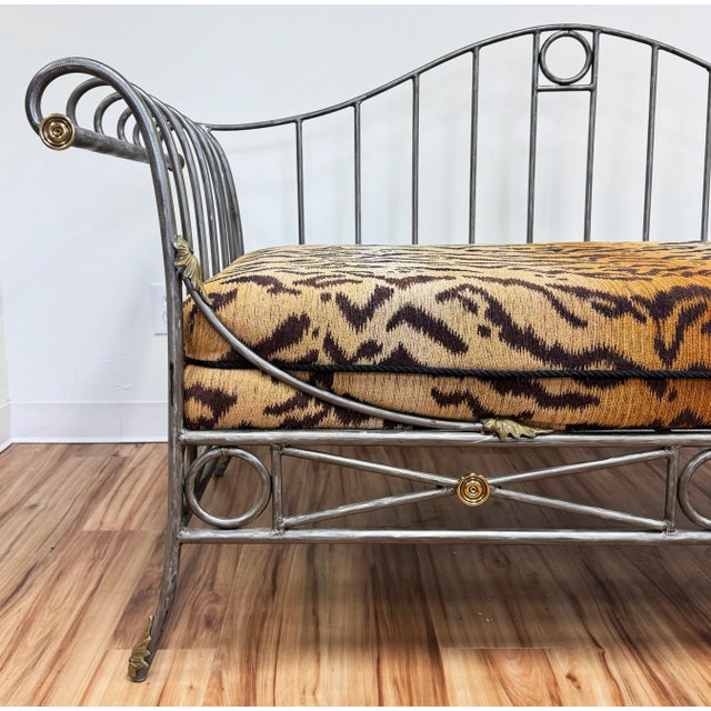 Vintage Maison Jansen Style Scrolled Steel Settee Daybed For Sale In Kansas City - Image 6 of 13