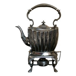 19th-Century Britannia Metal Spirit Kettle from Ashberry For Sale