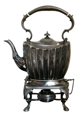 19th-Century Britannia Metal Spirit Kettle from Ashberry