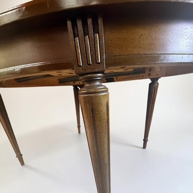 Vintage Traditional Oval Dining Table With Bookmatched Walnut Veneer Top For Sale In Miami - Image 6 of 12