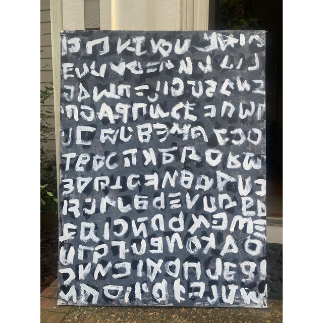 2020s Sarah Trundle, Contemporary Abstract Black and White Painting, "All Talk" For Sale - Image 5 of 5