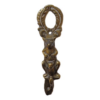 Rare Vintage Brass Door Knocker Figural Kangaroo & Baby Joey For Sale
