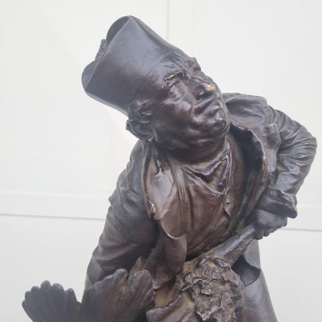 Sculpture of a Priest Strangling a Turkey, 20th Century, Bronze For Sale - Image 11 of 14