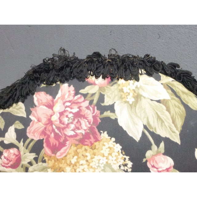 French Country Black Floral Design Accent Chair Chairish