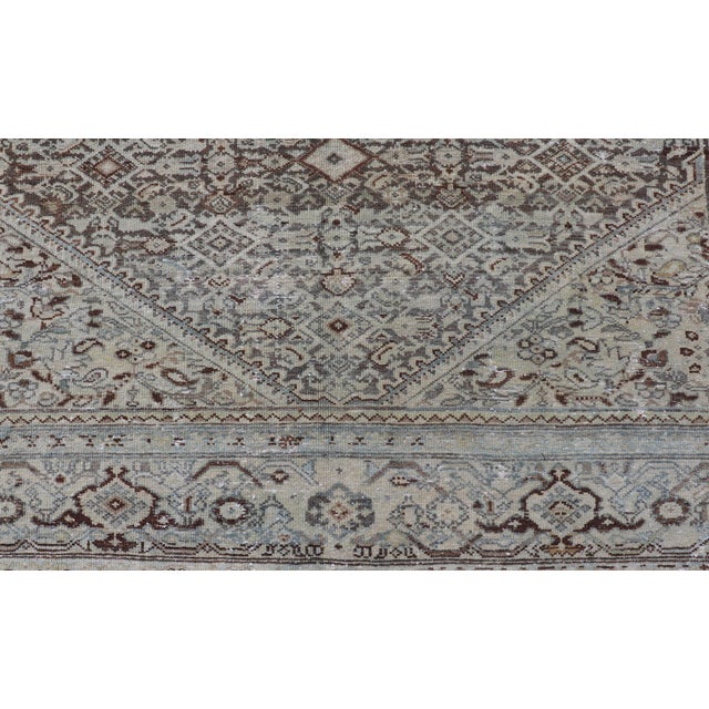 Antique Persian Malayer Gallery Rug With Floral Medallion Design 7'0 X 13'5 For Sale - Image 4 of 11