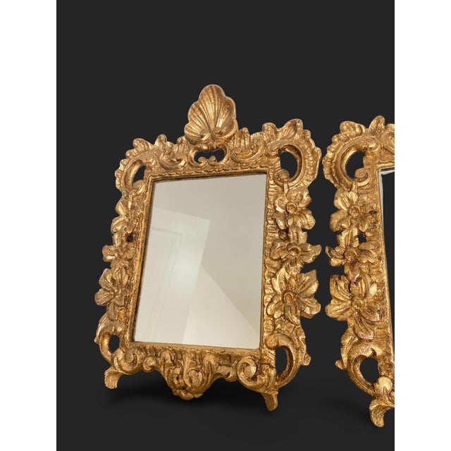 Regency Mirrors in Gilded Wood with Gold Leaf, 1950s, Set of 2 For Sale - Image 6 of 11