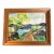 1970’s Original Modernist Soft Focus Landscape Painting Oak Wood Frame For Sale