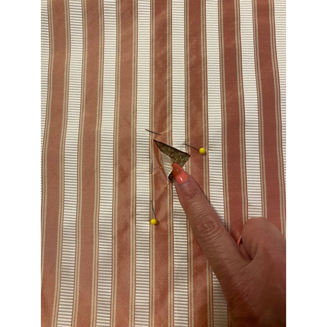 The House of Scalamandre Scalamandre Shirred Silk Stripe in Coral- by The Yard For Sale - Image 4 of 5