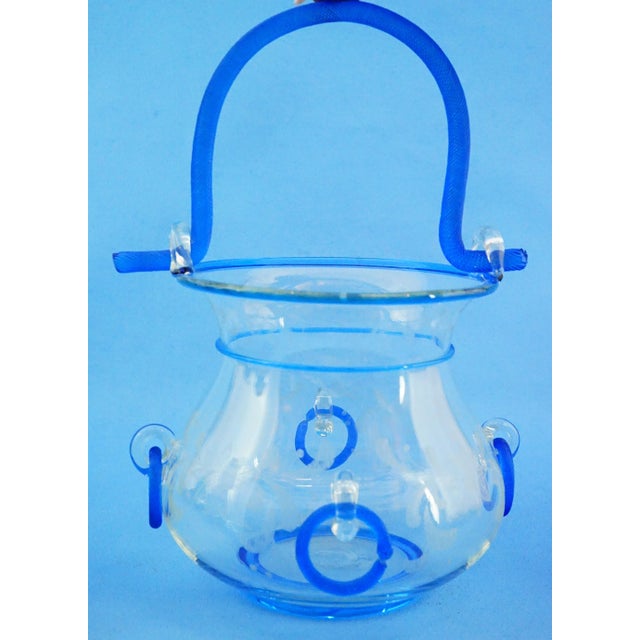 20th Century Art Deco Murano Glass Bucket Vase attributed to the Salviati & C. Glassworks, Venice, Italy, 1930s For Sale - Image 10 of 18