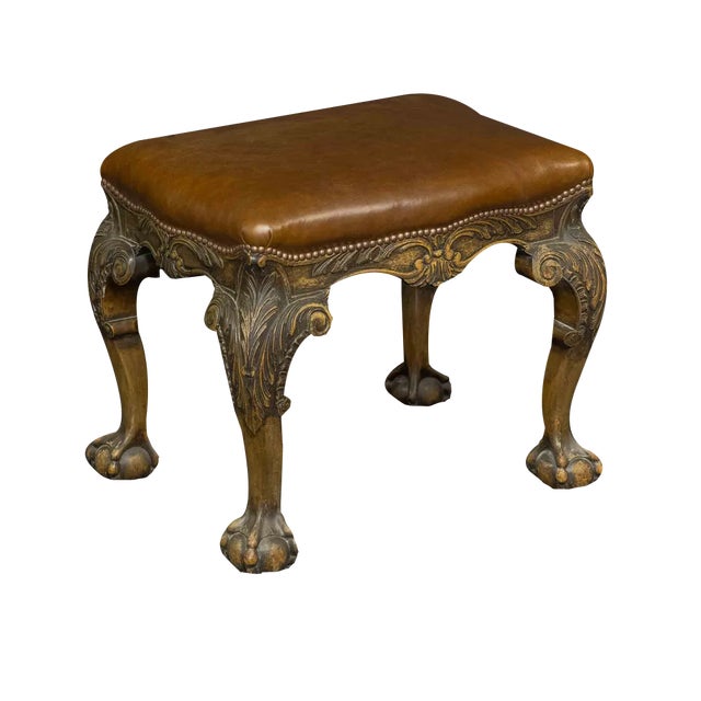 Chippendale Style Stool, 1920s For Sale