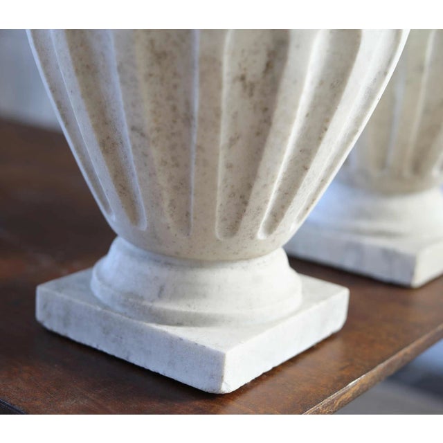 Mid 20th Century Marble Urns Italian Neo-Classical Style - A Pair For Sale - Image 5 of 12
