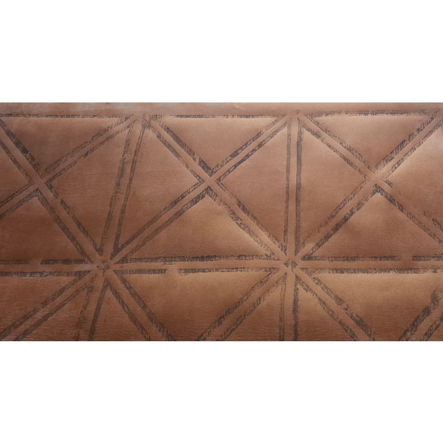 Abstract New Handmade Wallpaper With Metallic Geometric Pattern on Paper-Textile Runo For Sale - Image 3 of 9