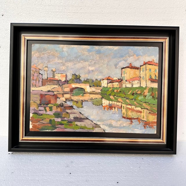 Oil on panel “cityscape”, marcel gilly, post-impressionism, 1949 – france technique: oil on panel title of the work:...