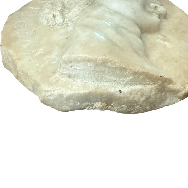 Antique Italian Classical Revival Marble Relief Plaque “Superbia” (Pride) c.1920s For Sale In Los Angeles - Image 6 of 8